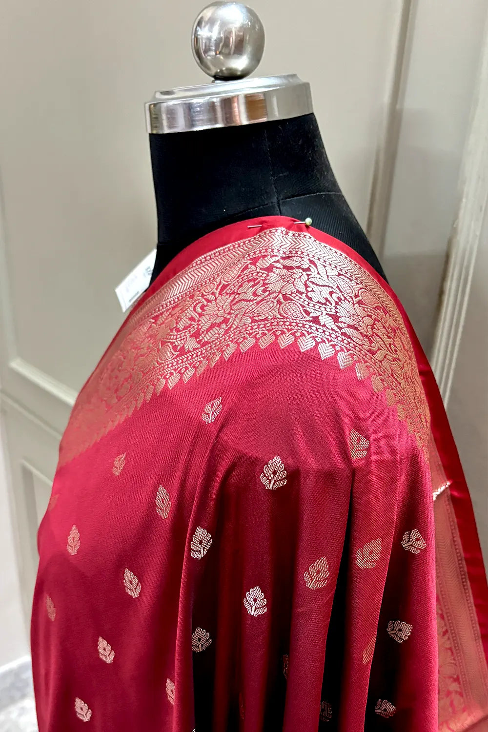 Maroon Zari Banarasi Silk Saree