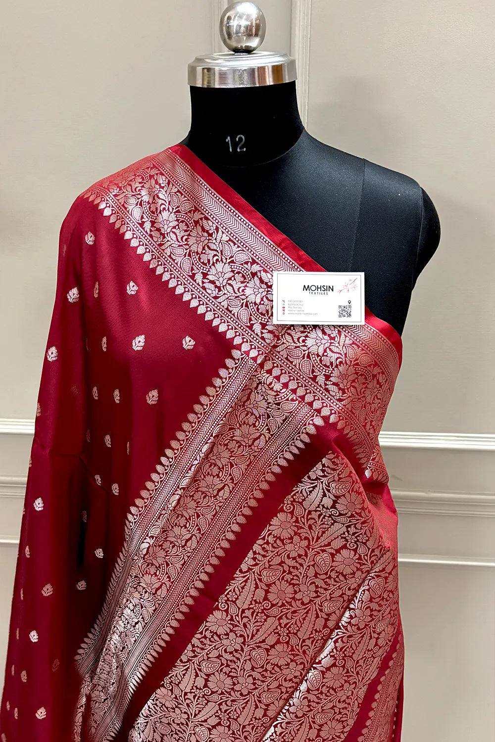 Maroon Zari Banarasi Silk Saree
