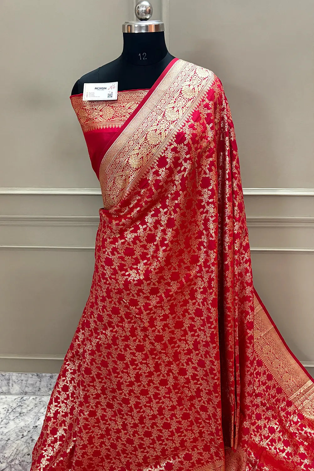 Maroon Zari Banarasi Silk Saree