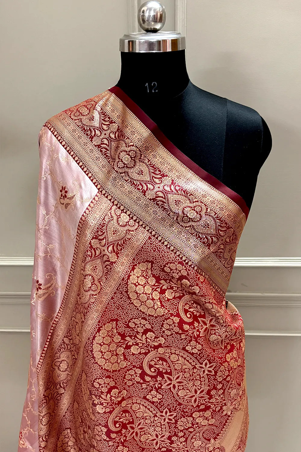 Maroon Zari Katan Silk Banarasi Saree