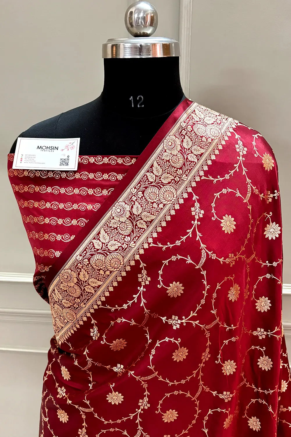 Maroon Zari Katan Silk Banarasi Saree