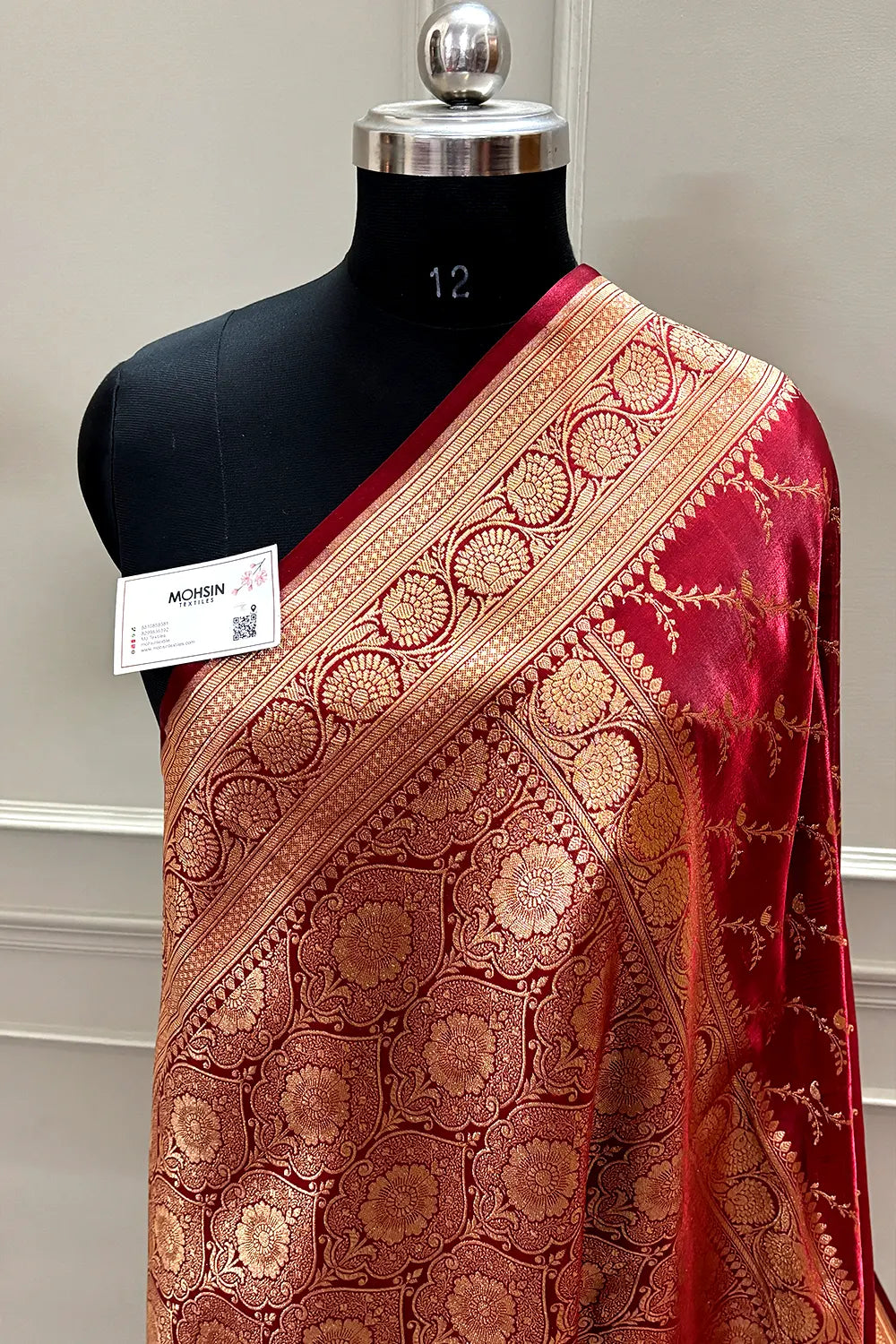 Maroon Zari Katan Silk Banarasi Saree