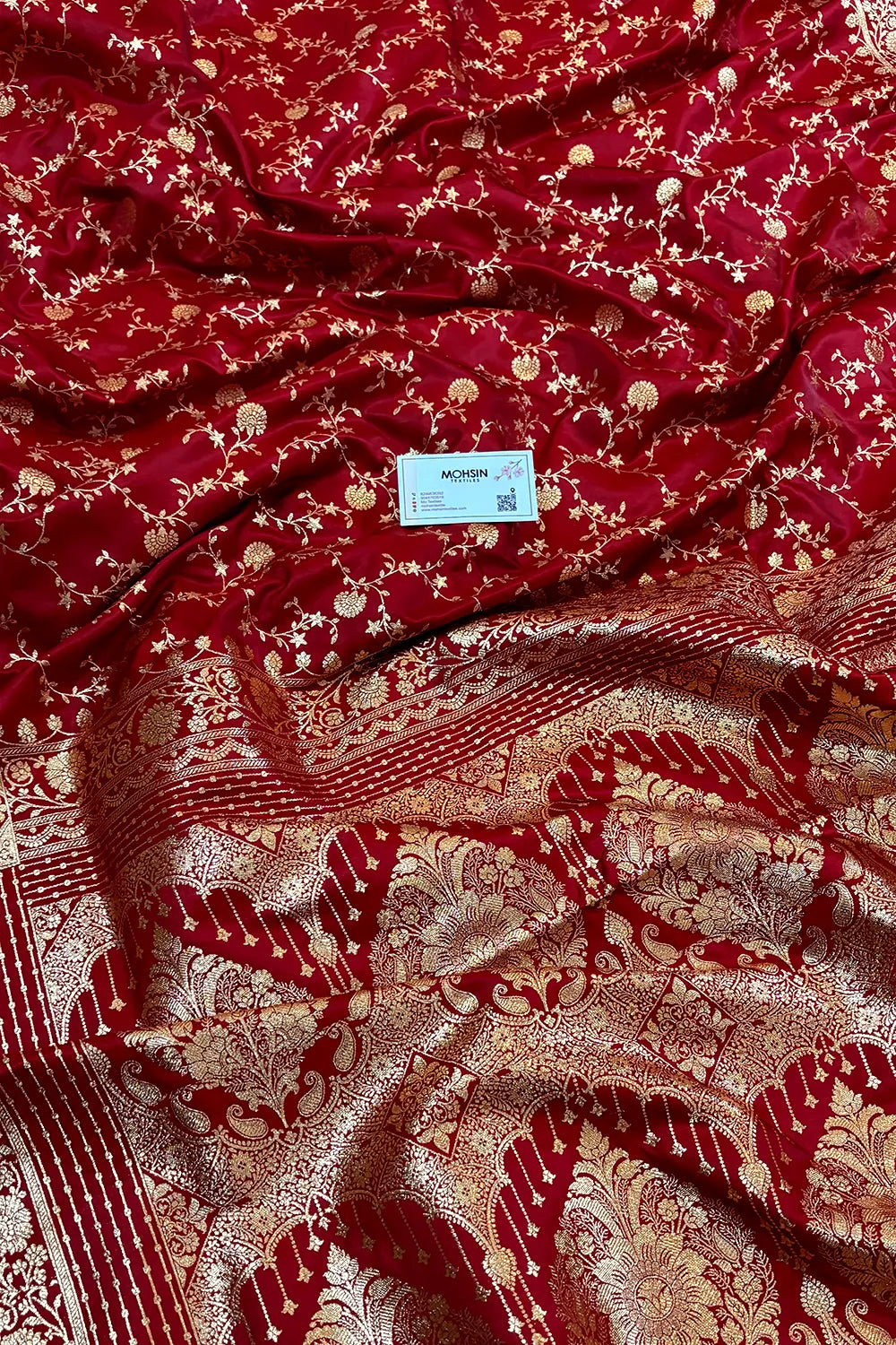 Maroon Zari Katan Silk Banarasi Saree