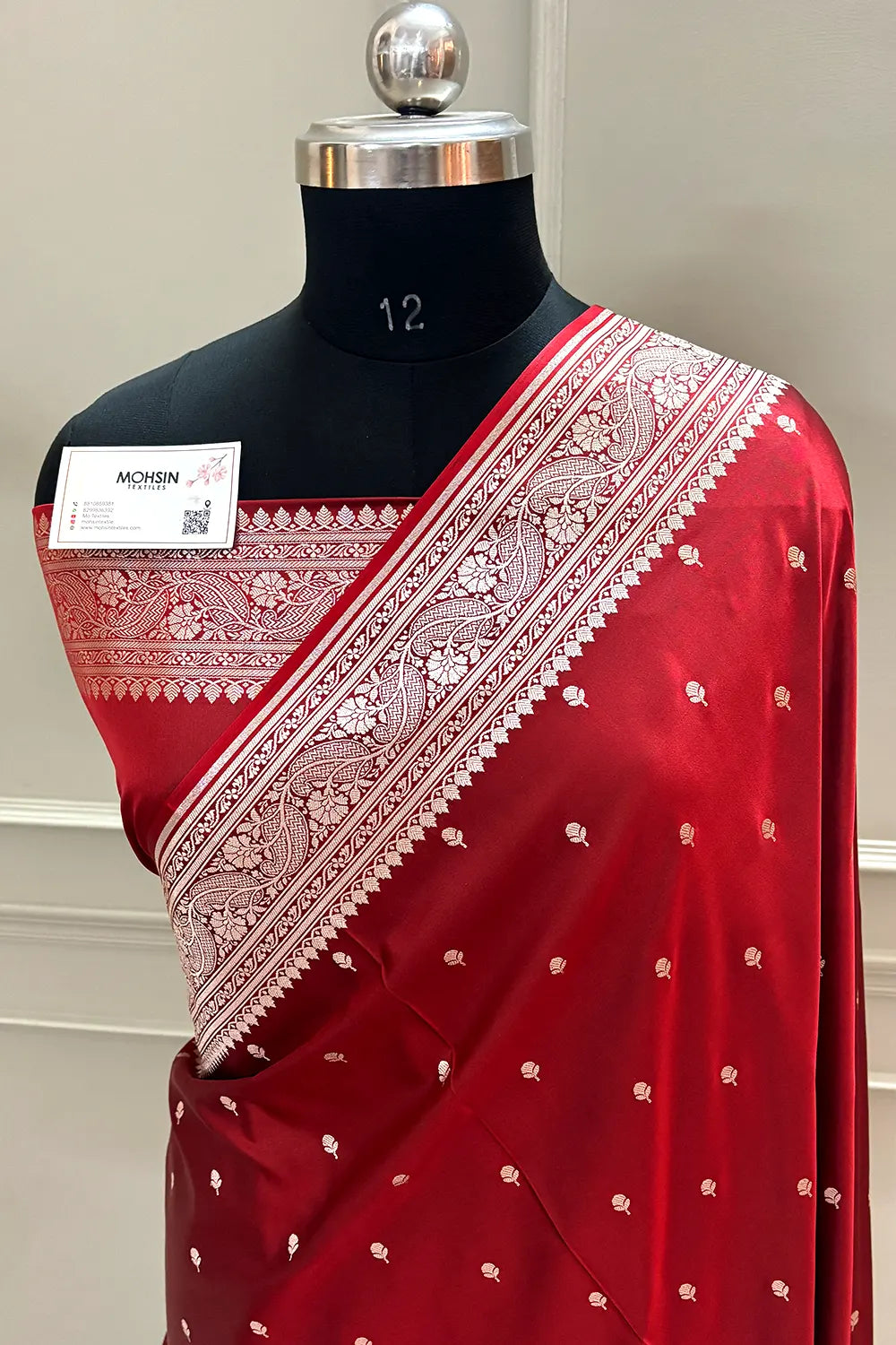 Maroon Zari Katan Silk Banarasi Saree