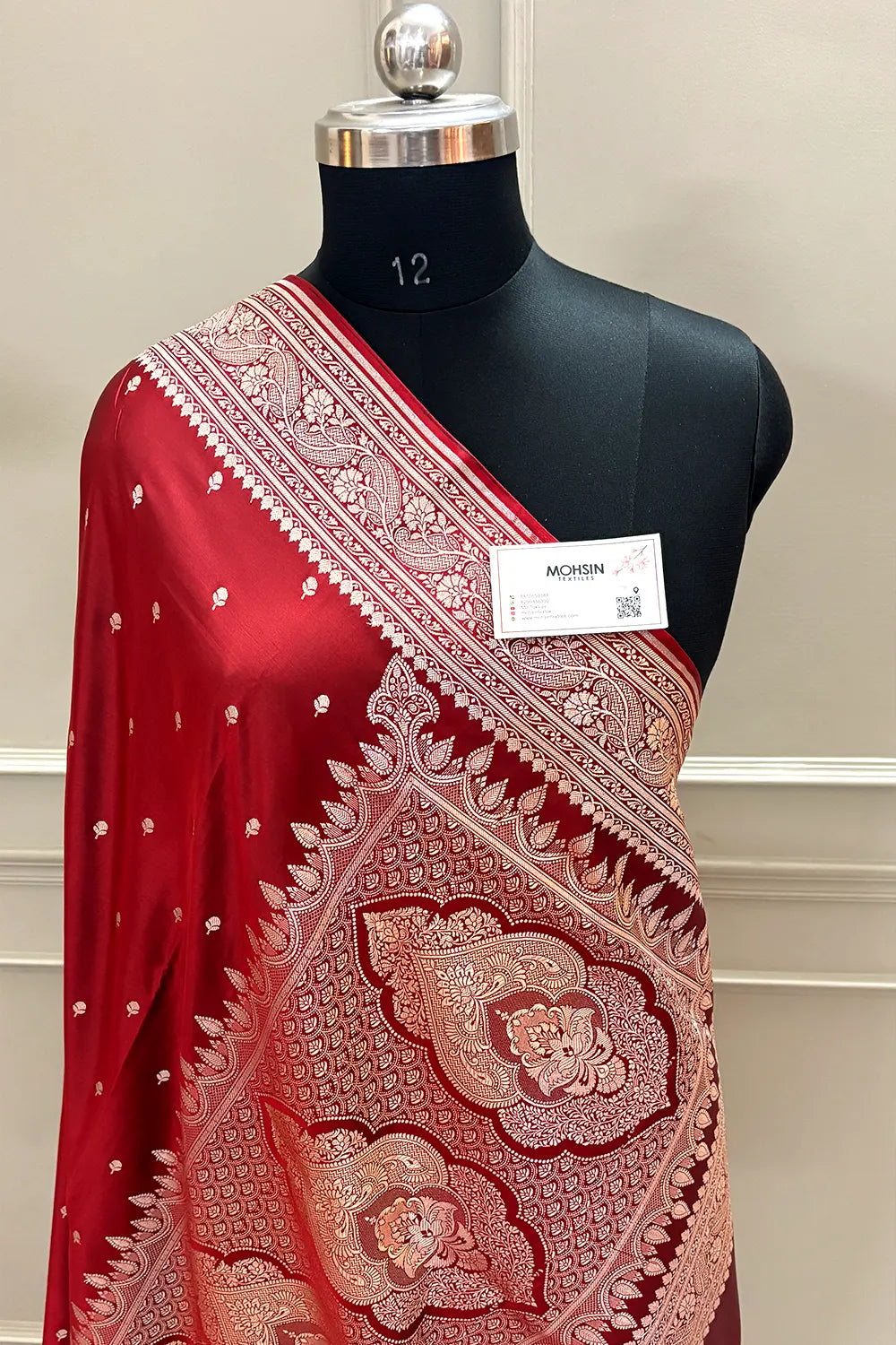 Maroon Zari Katan Silk Banarasi Saree