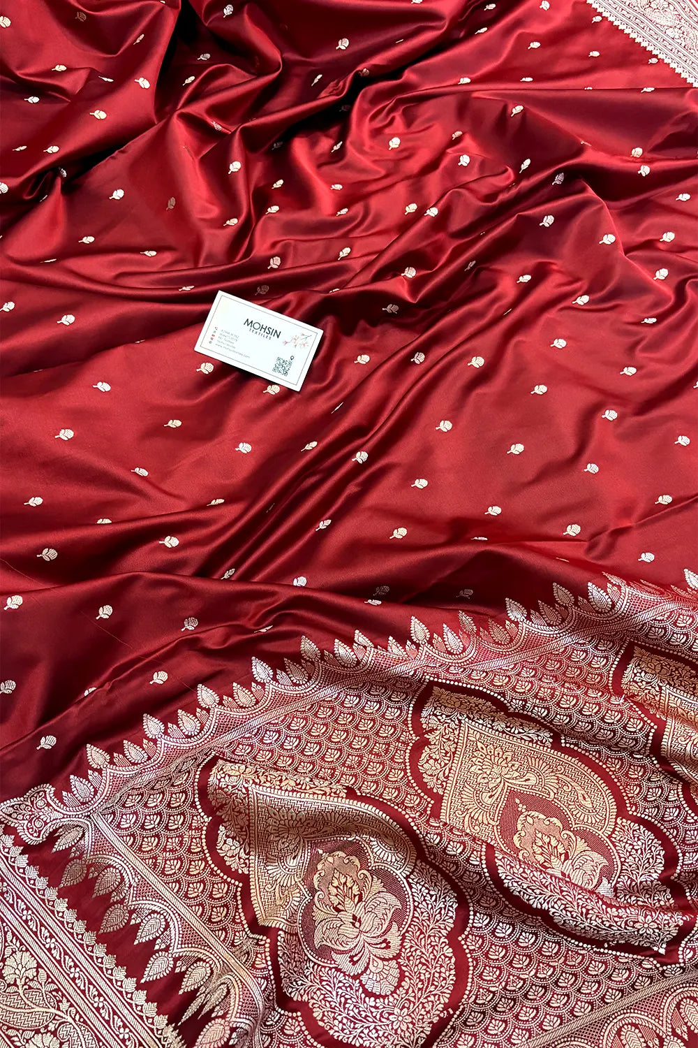 Maroon Zari Katan Silk Banarasi Saree