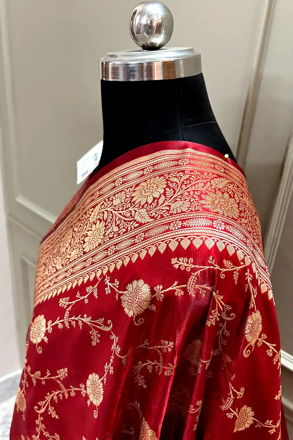 Maroon Zari Katan Silk Banarasi Saree