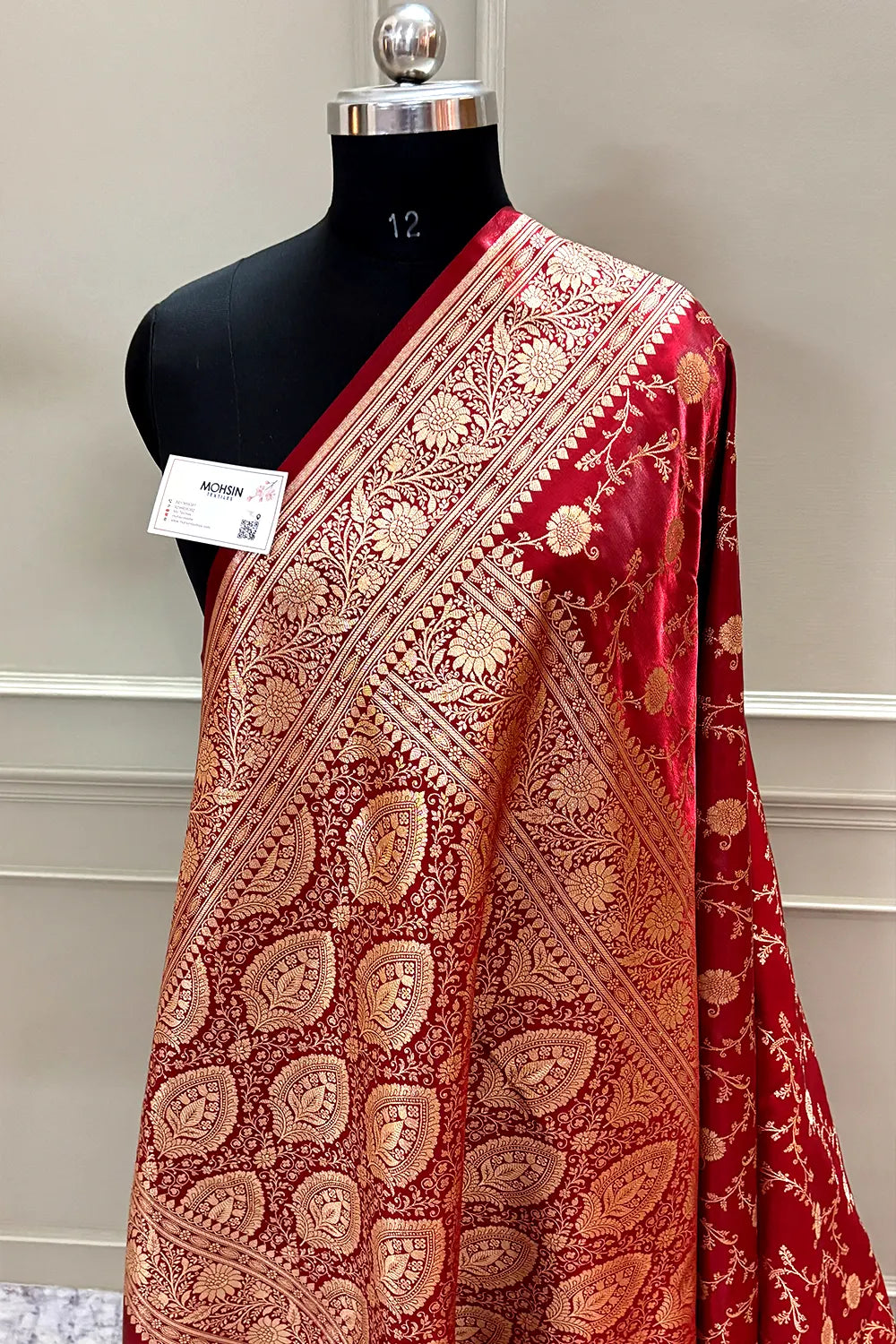 Maroon Zari Katan Silk Banarasi Saree