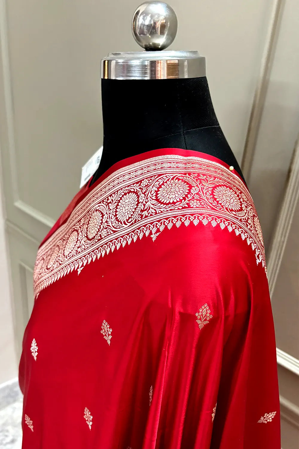Maroon Zari Katan Silk Banarasi Saree
