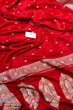 Maroon Zari Katan Silk Banarasi Saree