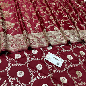 Maroon Zari Katan Silk Banarasi Suit