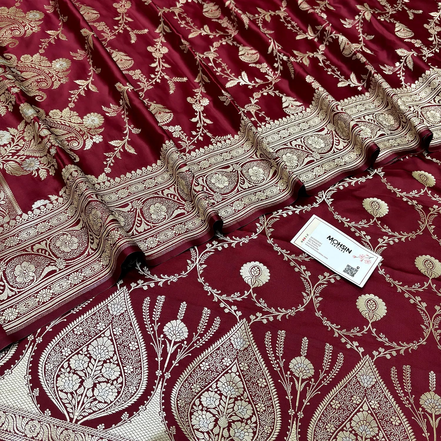 Maroon Zari Katan Silk Banarasi Suit