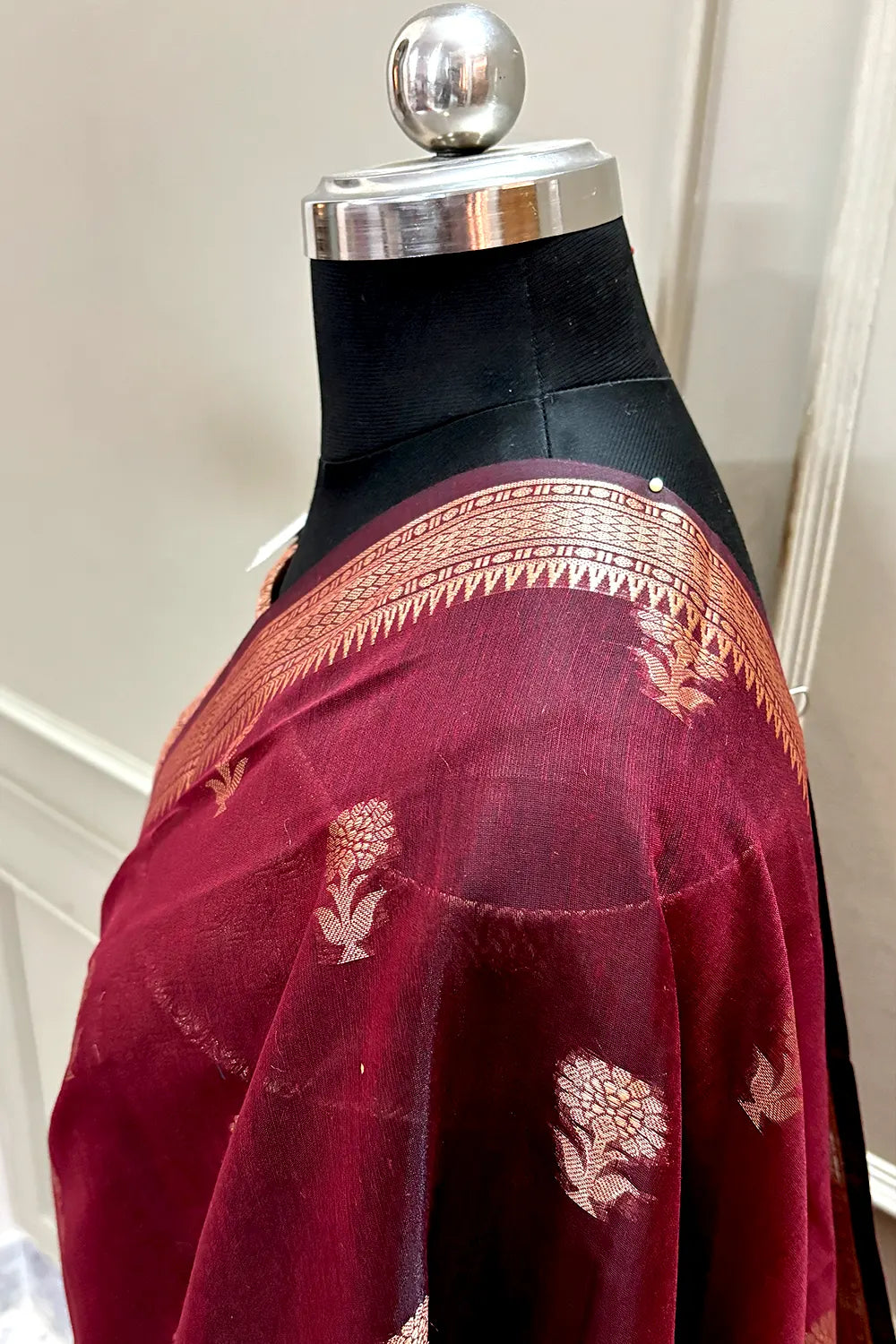 Maroon Zari Resham Banarasi Silk Saree