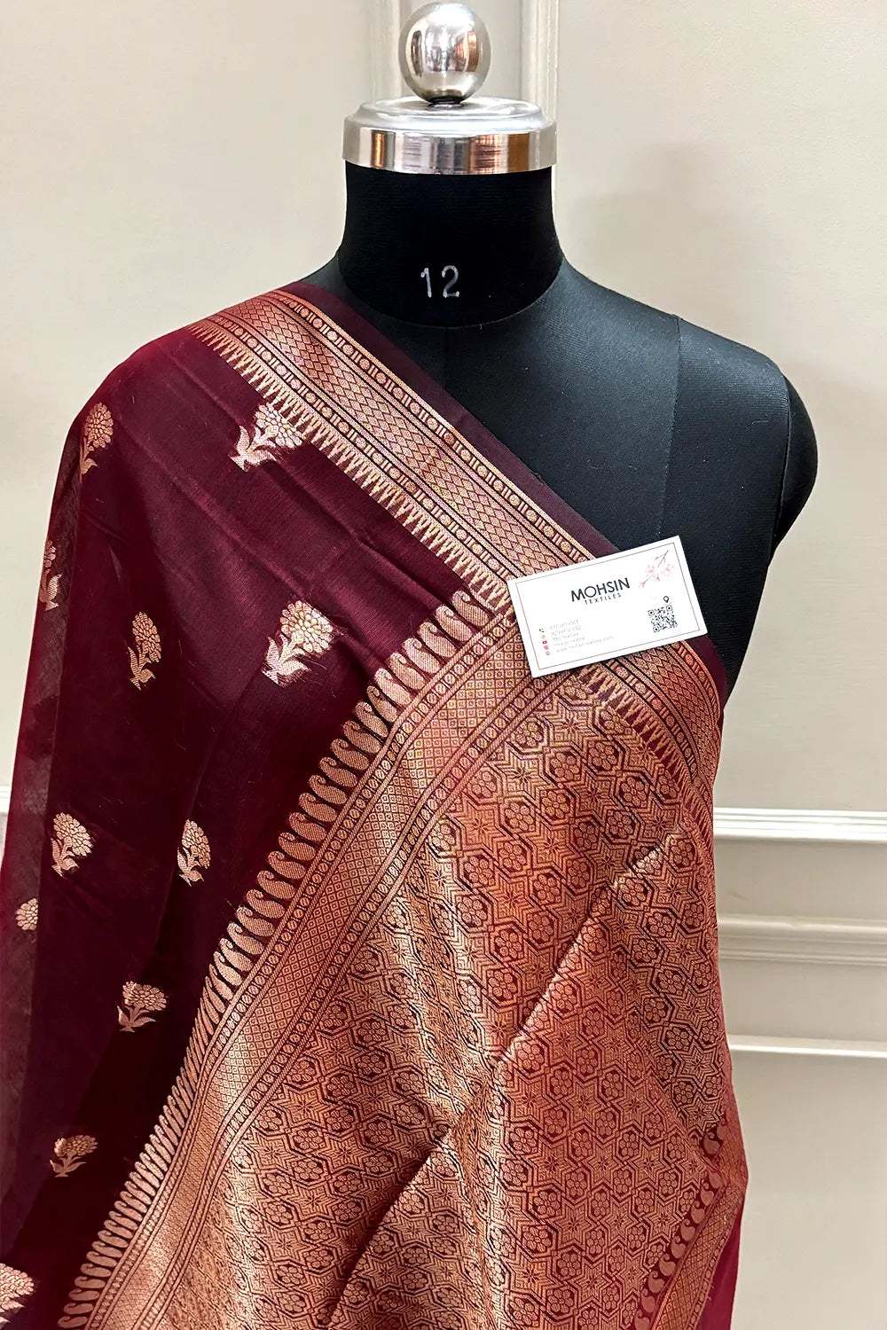 Maroon Zari Resham Banarasi Silk Saree