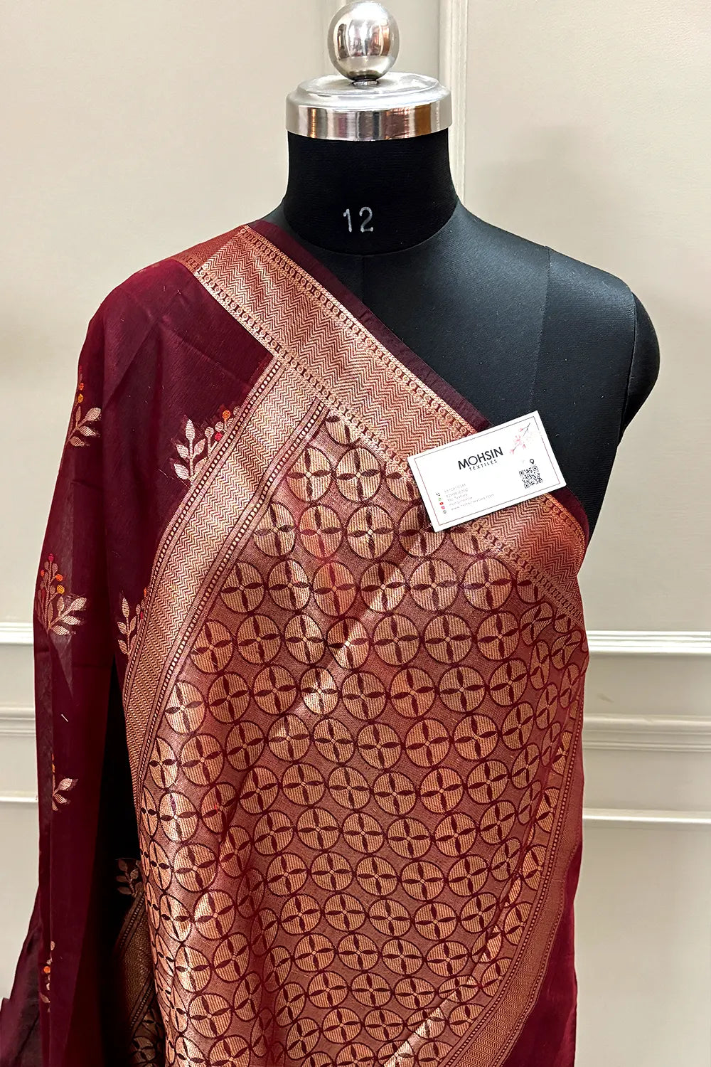 Maroon Zari Resham Banarasi Silk Saree