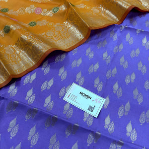 Mauve and Mustard Persian Lau Banarasi Silk Suit