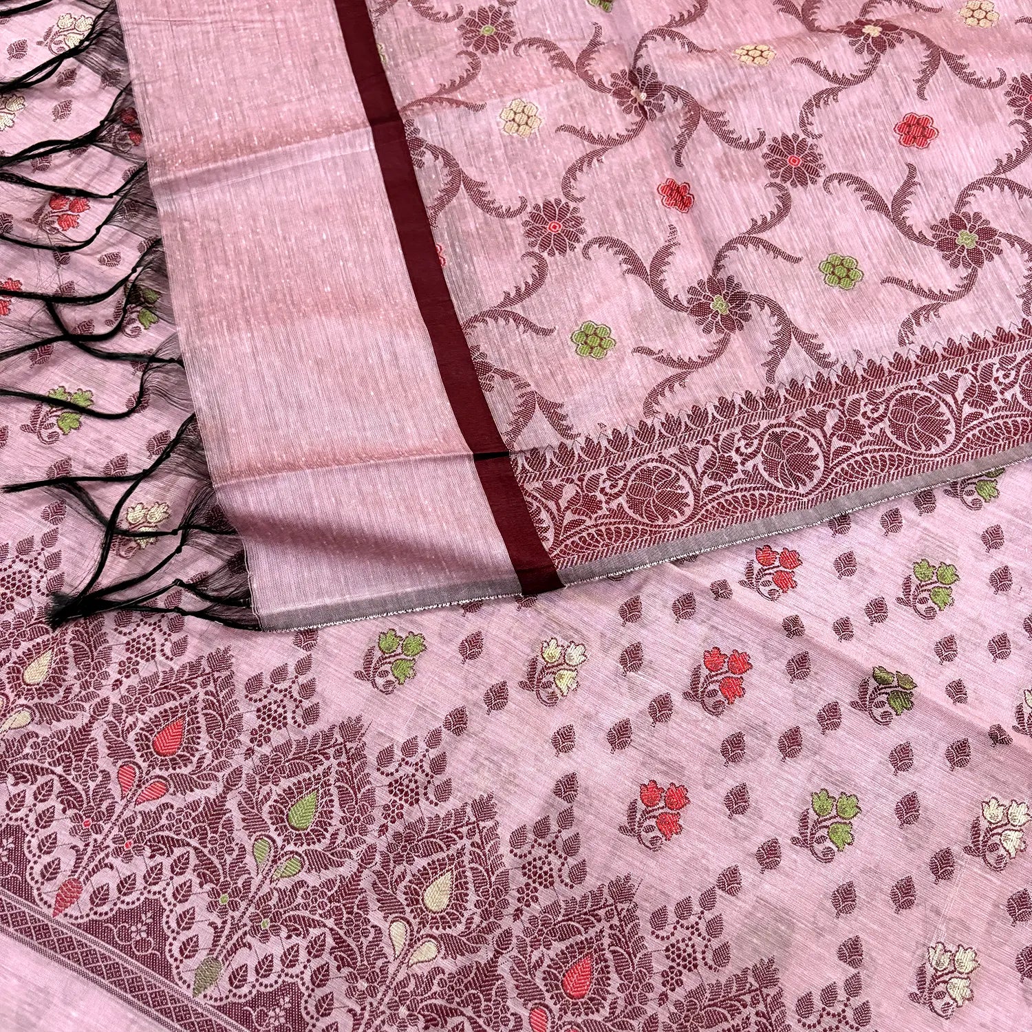 Mauve Resham Banarasi Silk Suit