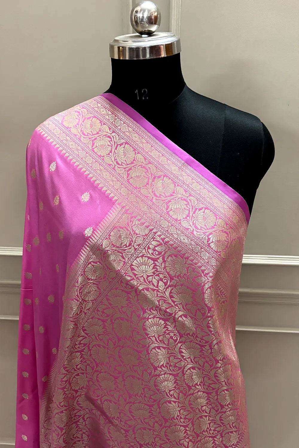 Mauve Rudraksha Buti Katan Silk Banarasi Saree