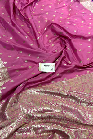 Mauve Rudraksha Buti Katan Silk Banarasi Saree