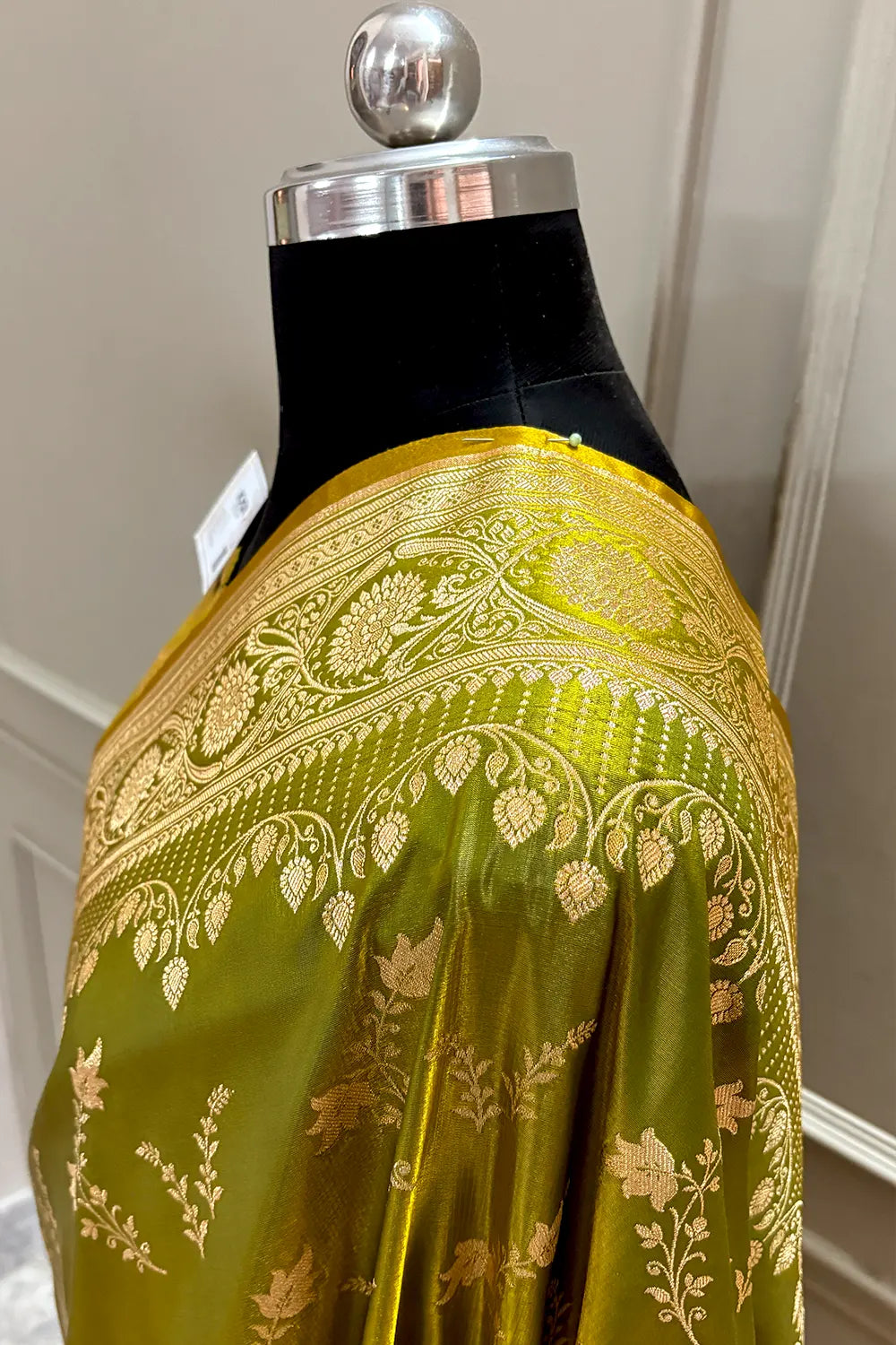 Mehendi Floranza Katan Silk Banarasi Saree