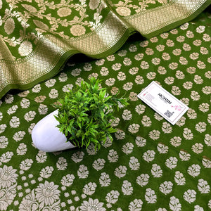 Mehendi Guldaan Fool Katan Silk Banarasi Suit