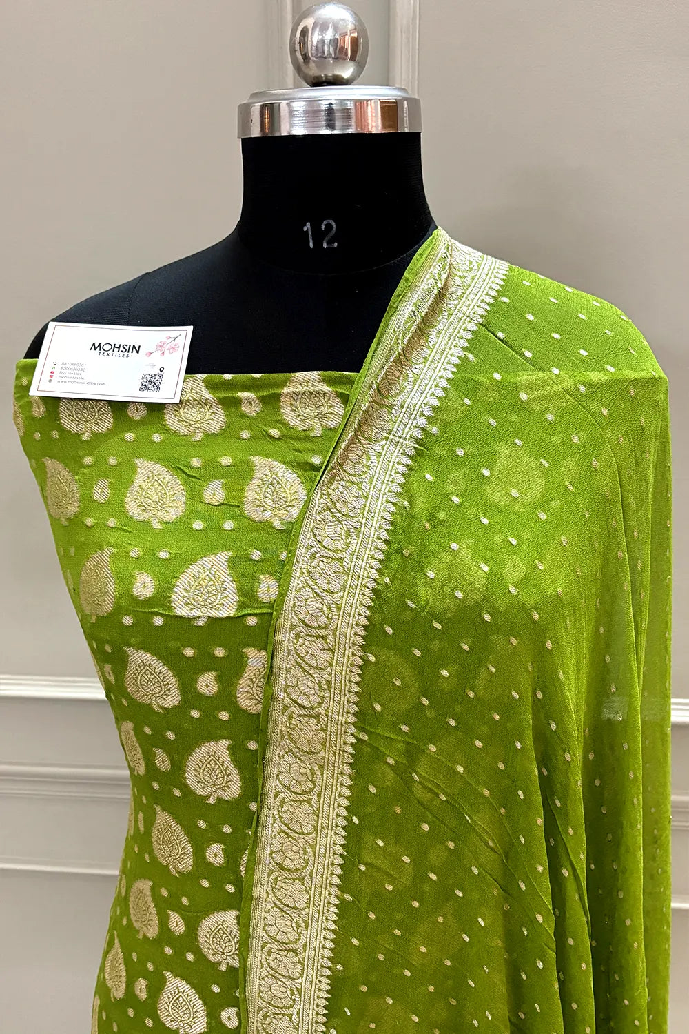 Mehendi Patta Pure Georgette Silk Banarasi Suit