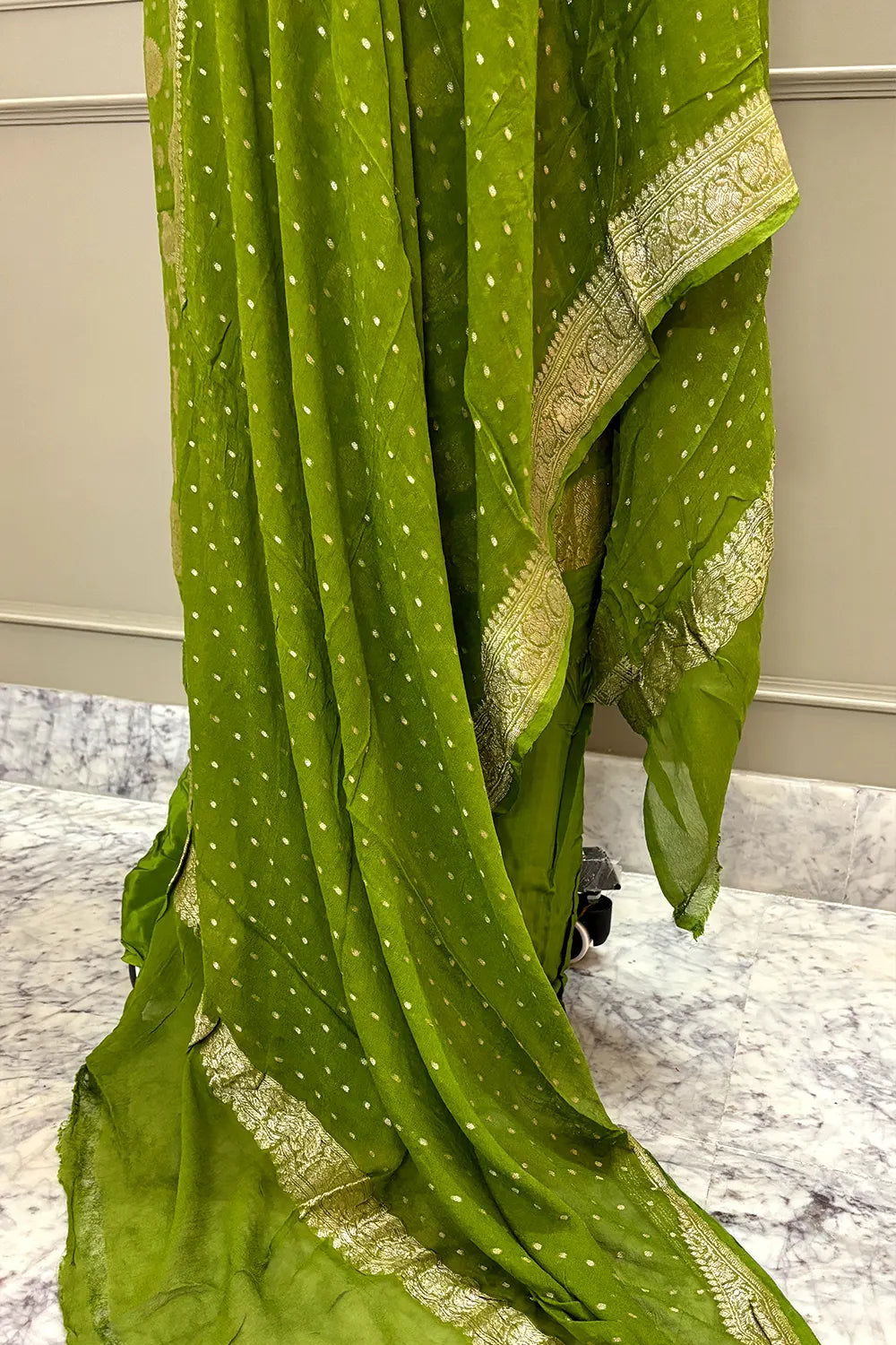 Mehendi Patta Pure Georgette Silk Banarasi Suit