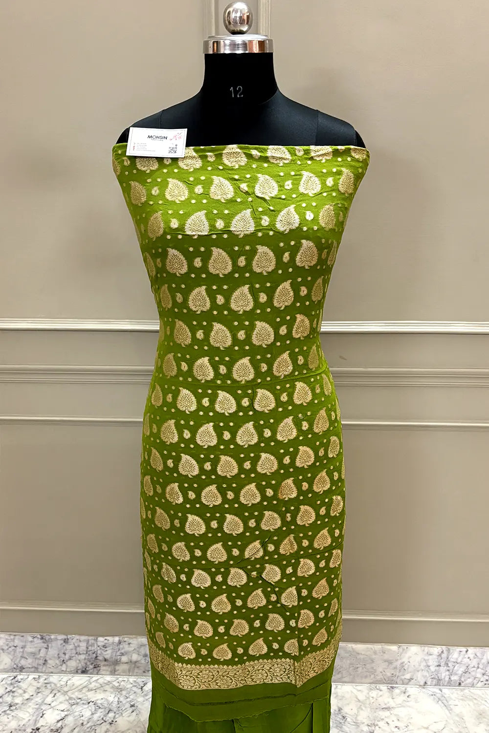 Mehendi Patta Pure Georgette Silk Banarasi Suit