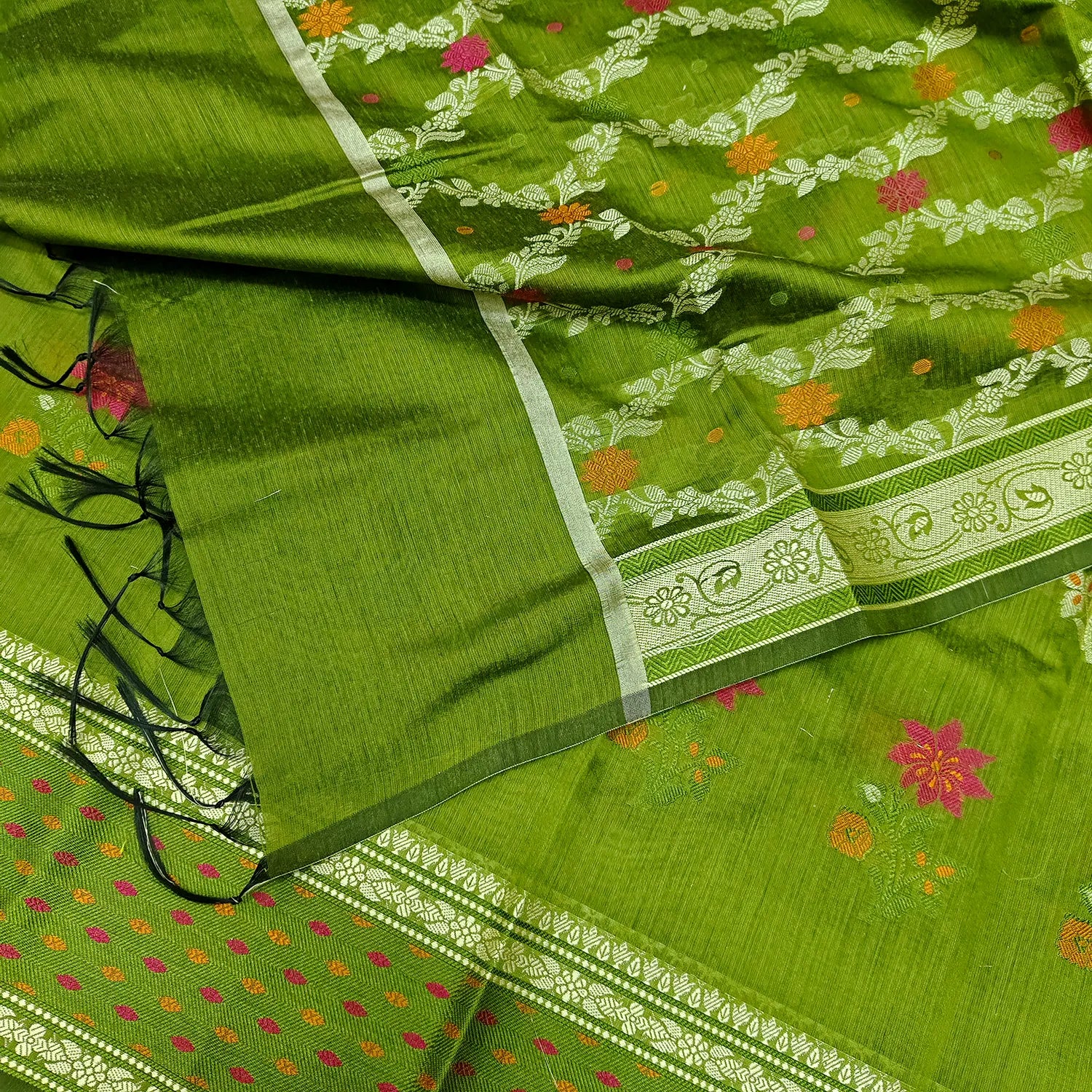 Mehendi Resham Banarasi Silk Suit