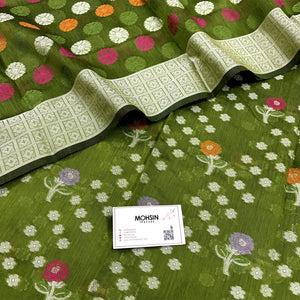 Mehendi Resham Banarasi Silk Suit