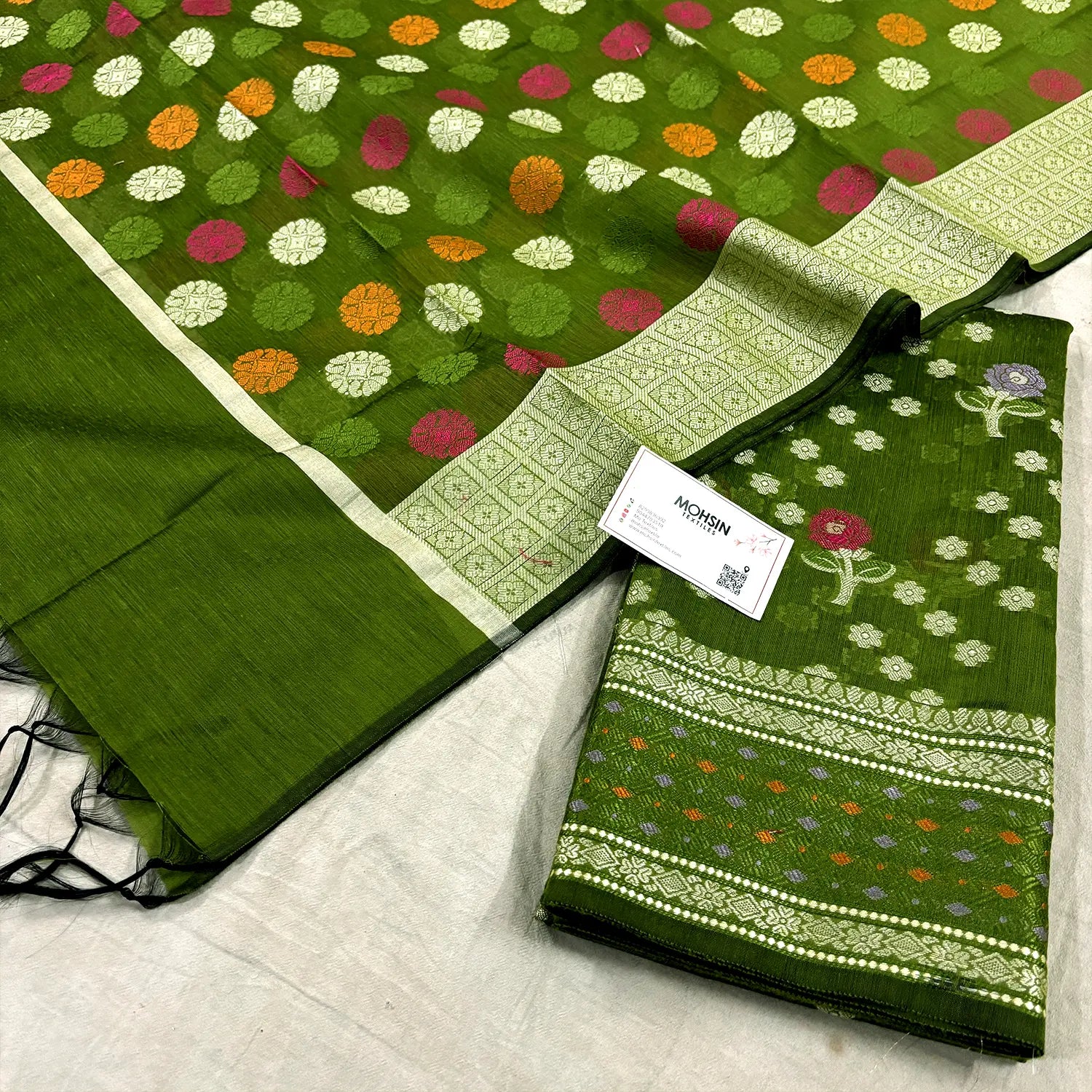 Mehendi Resham Banarasi Silk Suit