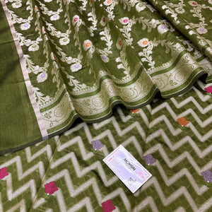 Mehendi Resham Banarasi Silk Suit