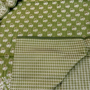 Mehendi Resham Cotton Silk Banarasi Suit