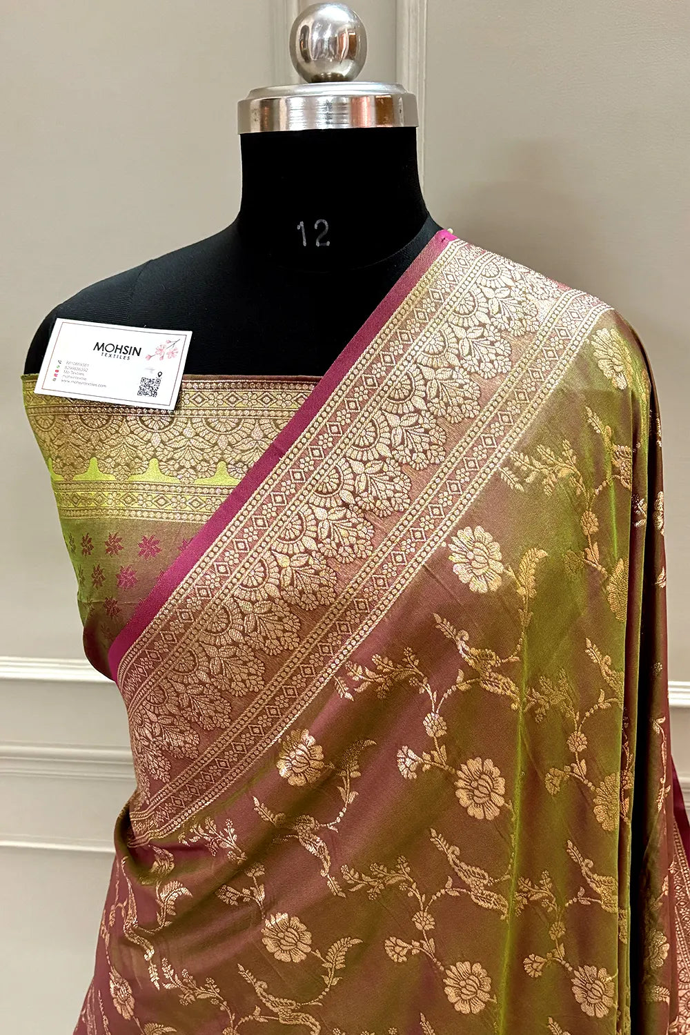 Mehendi Zari Banarasi Silk Saree