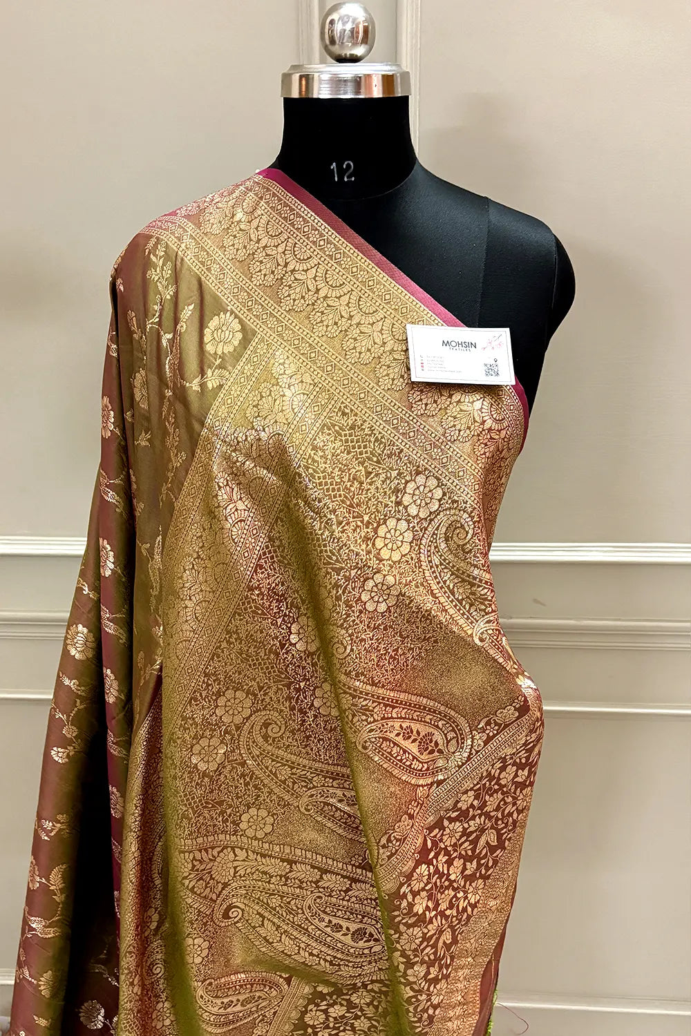 Mehendi Zari Banarasi Silk Saree