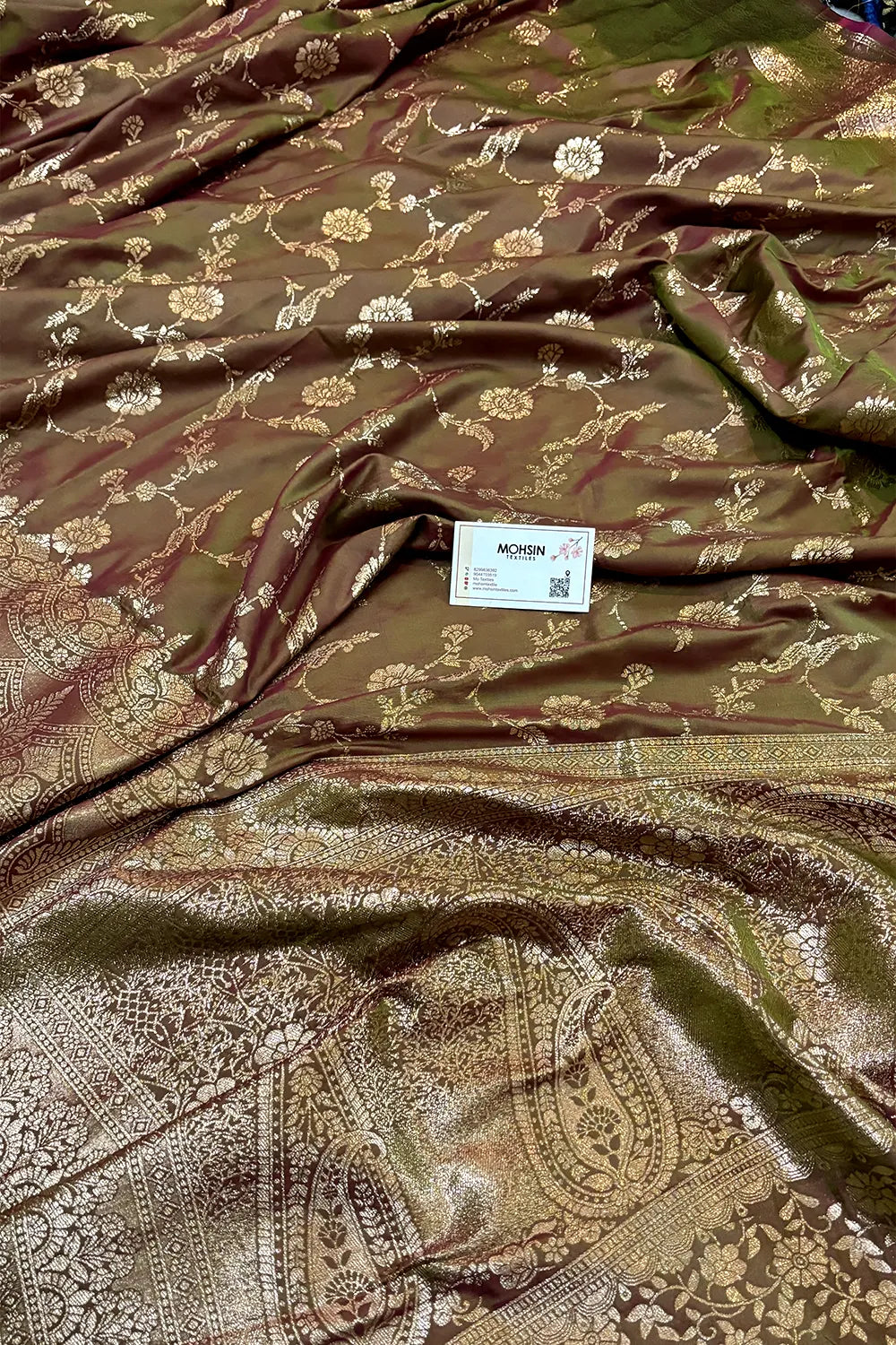Mehendi Zari Banarasi Silk Saree