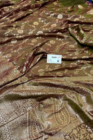 Mehendi Zari Banarasi Silk Saree
