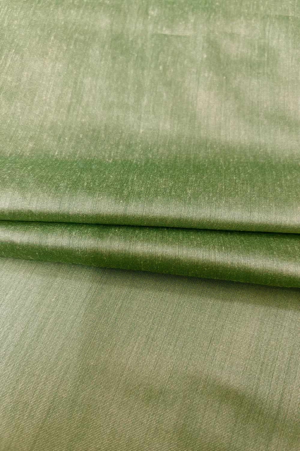 Mint Green Plain Cotton Silk Banarasi Fabric
