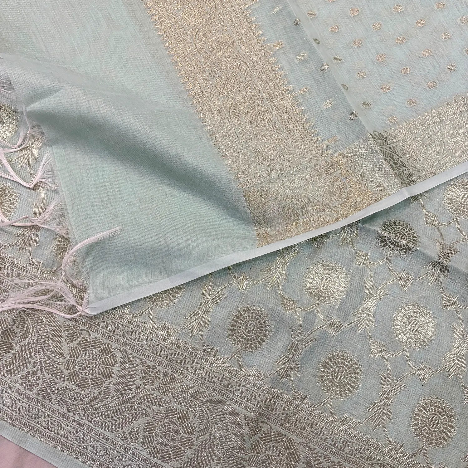 Mint Green Resham Banarasi Silk Suit