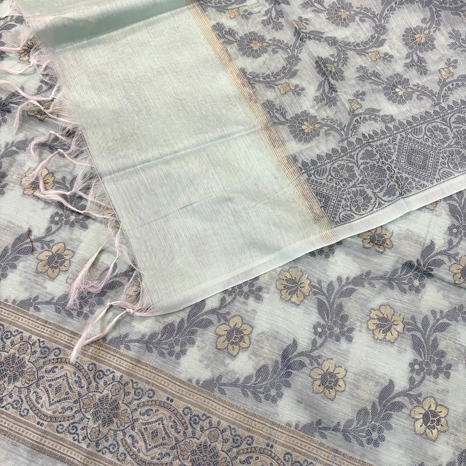 Mint Green Resham Banarasi Silk Suit