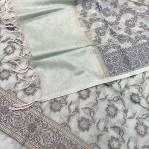 Mint Green Resham Banarasi Silk Suit