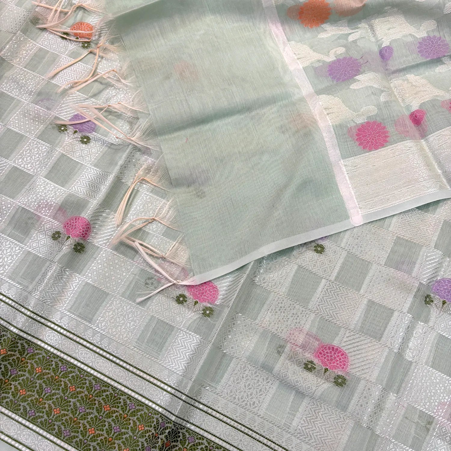 Mint Green Resham Banarasi Silk Suit