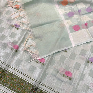 Mint Green Resham Banarasi Silk Suit