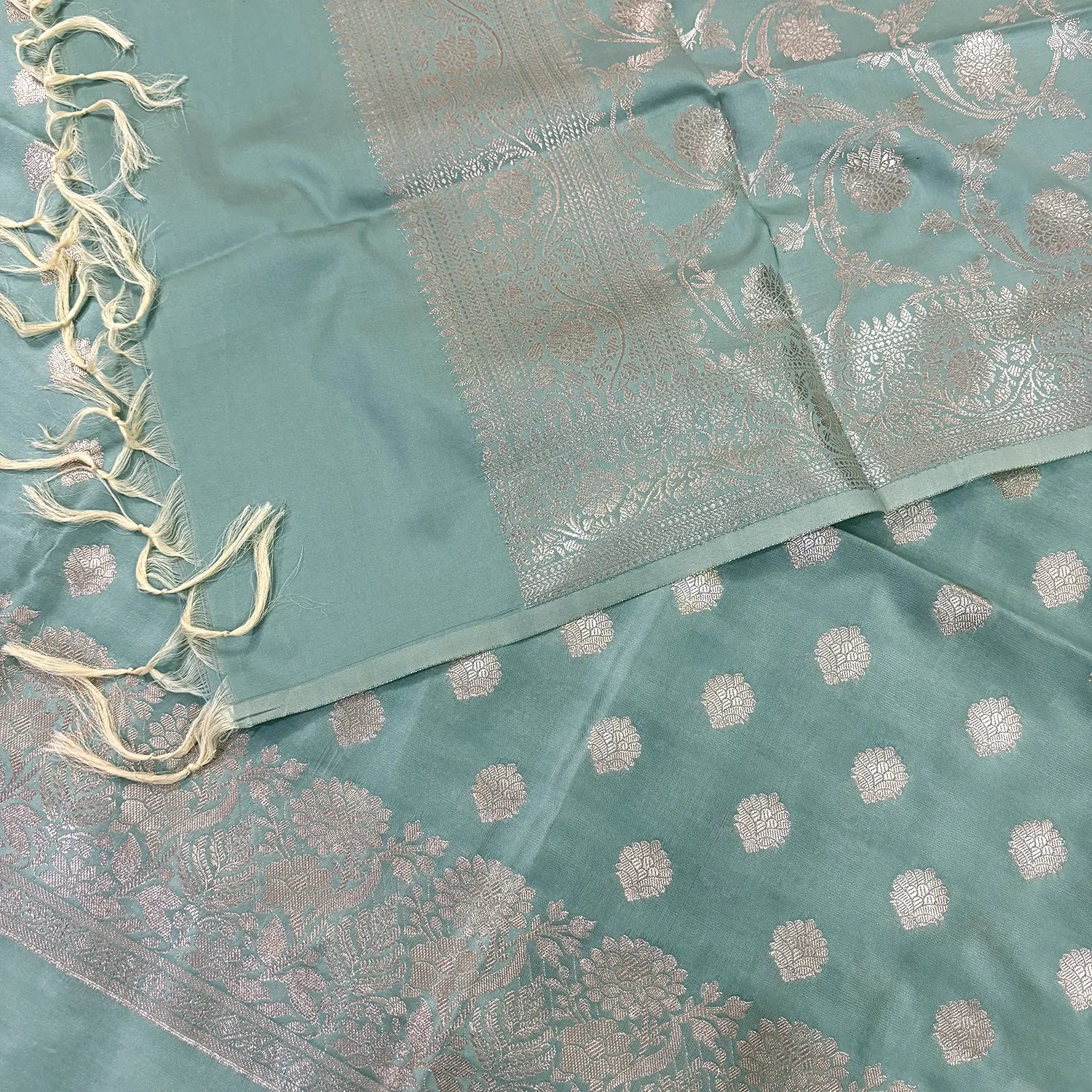 Mint Kiyari Satin Silk Banarasi Suit