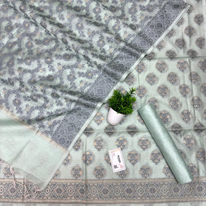 Mint Resham Banarasi Silk Suit
