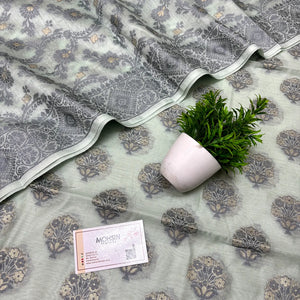 Mint Resham Banarasi Silk Suit