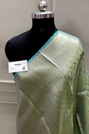 Mint Tissue Silk Banarasi Saree