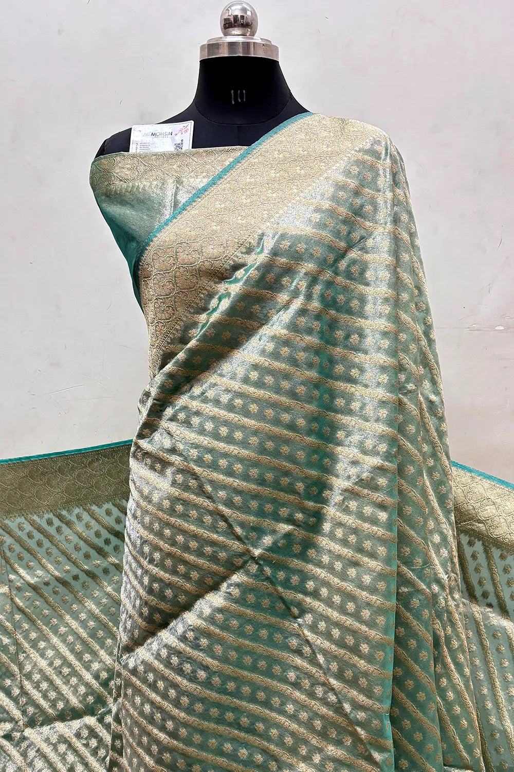 Mint Tissue Silk Banarasi Saree