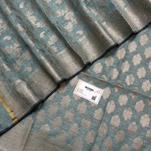 Mint Tri Phool Linen Silk Banarasi Suit