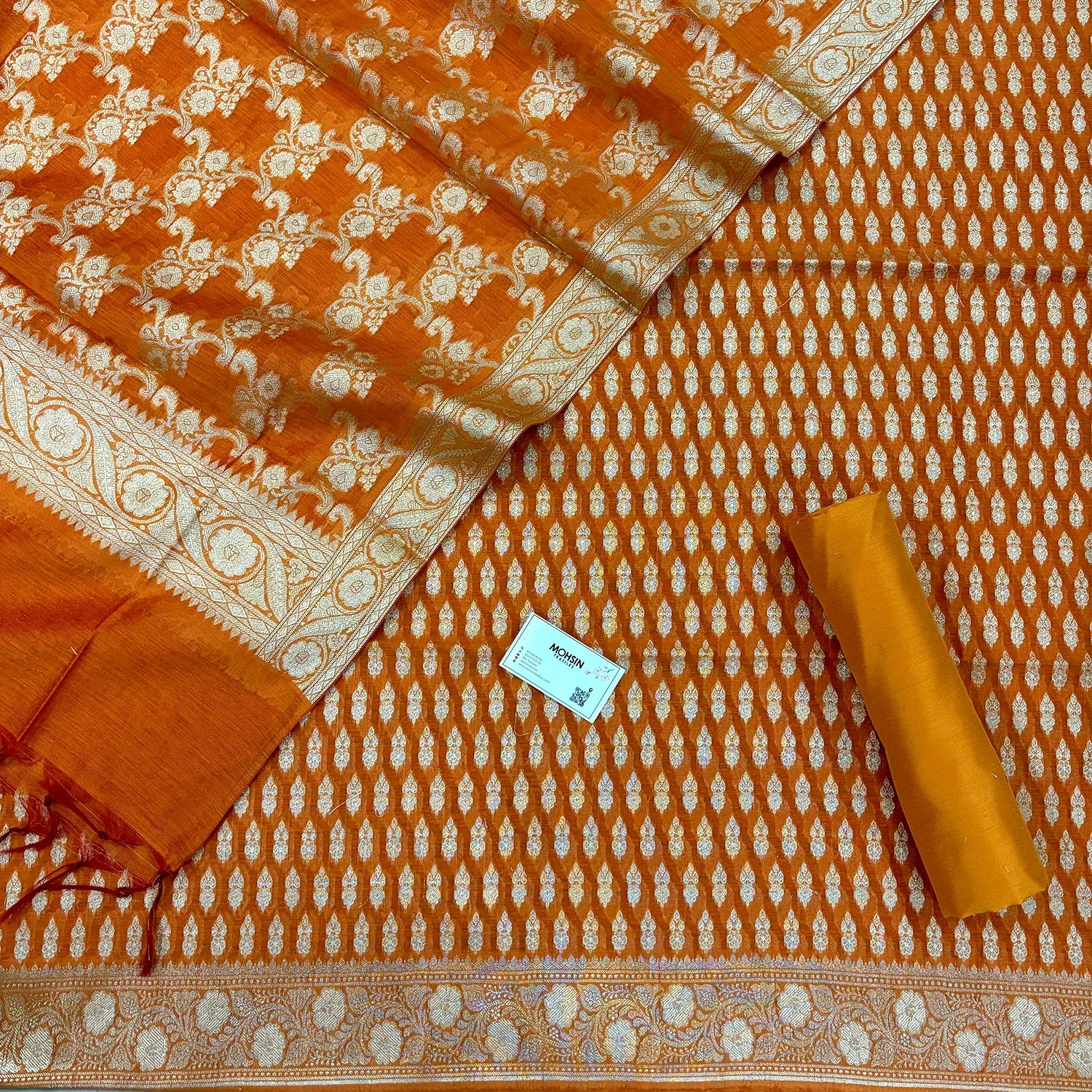 Mustard Dracula Buti Banarasi Silk Suit